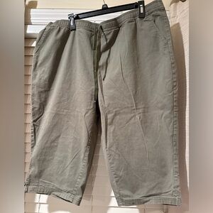 Denim&Co Olive Green Pull On Clamdiggers